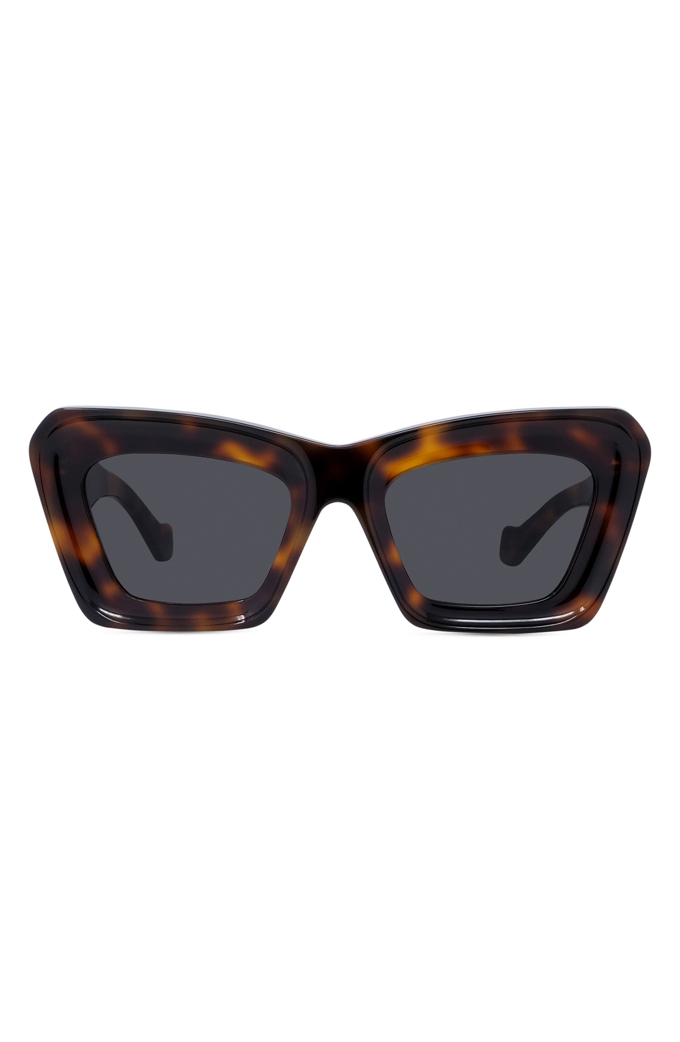 Loewe Anagram 52mm Cat Eye Sunglasses in Dark Havana /Smoke at Nordstrom - 1