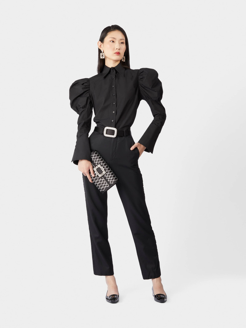 Roger Vivier Broche Vivier Buckle Queeny Clutch in Satin outlook