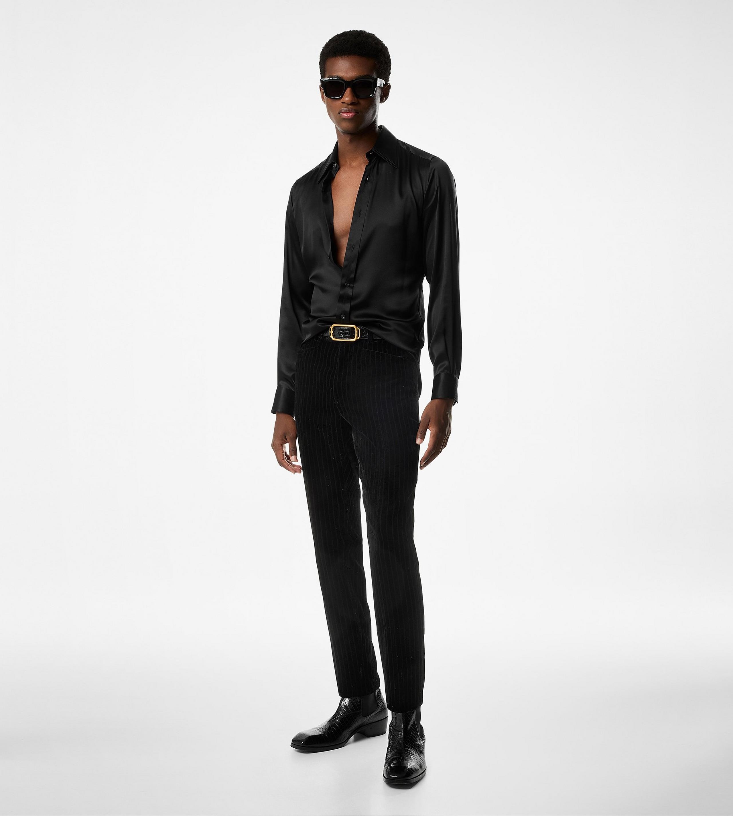 SILK CHARMEUSE SLIM FIT SHIRT - 2