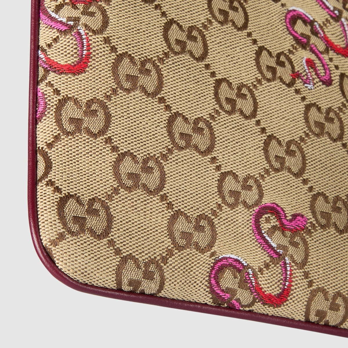 Embroidered GG pouch - 7