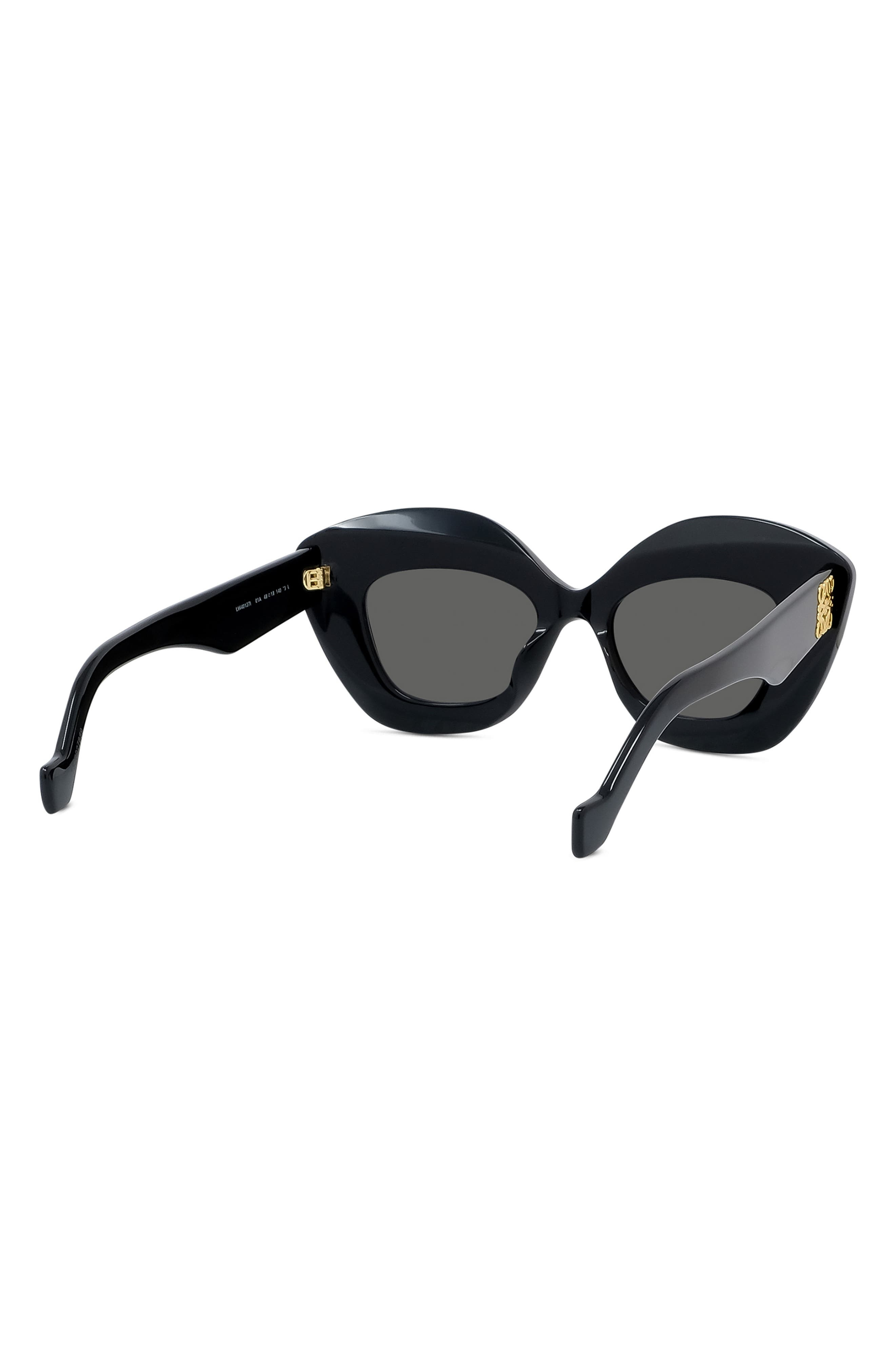 Loewe Anagram 48mm Small Cat Eye Sunglasses in Black /Smoke at Nordstrom - 6