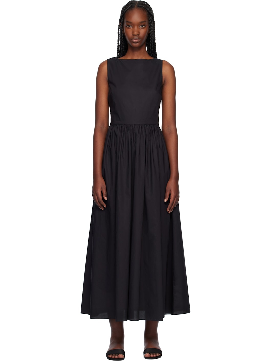 Black Tie Back Midi Dress - 1