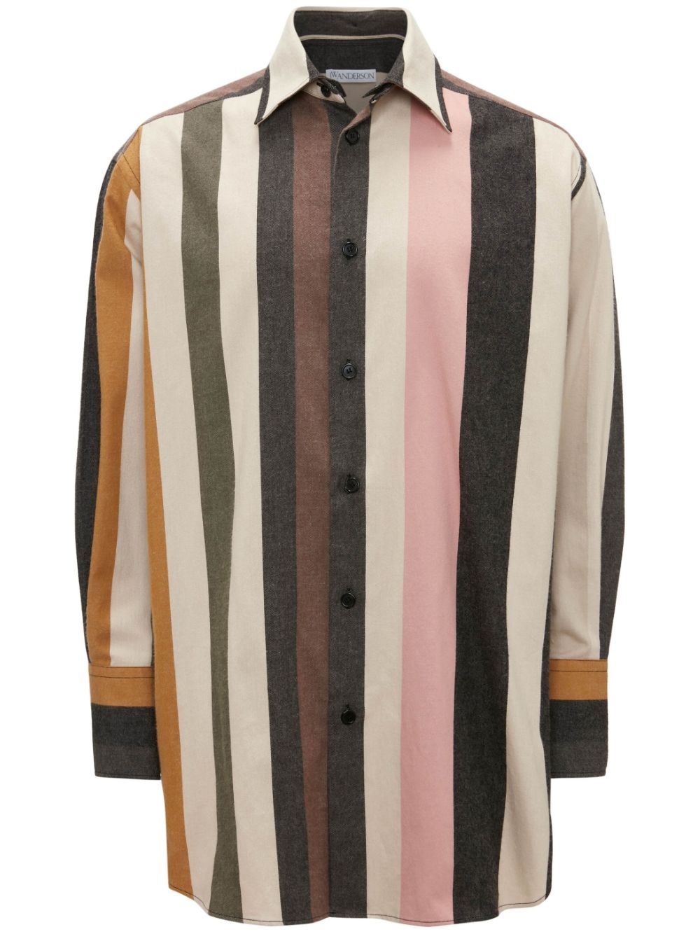 striped button-up cotton shirt - 1