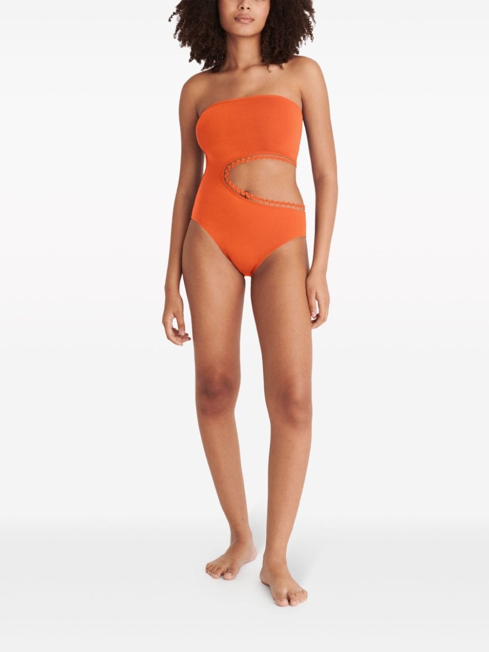 Dancing one-piece strapless swimsuit - 3