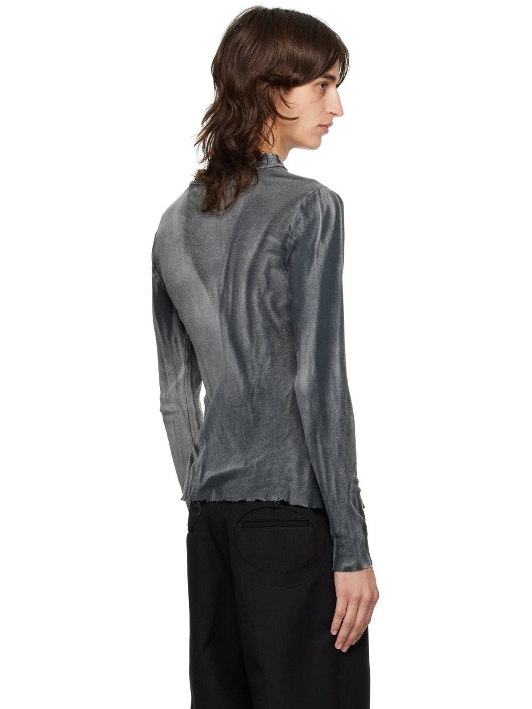 Black Raw Stack Henley - 3
