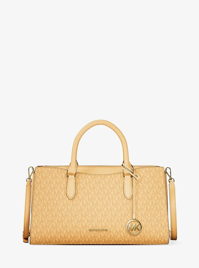 Arden Medium Signature Logo Top-Zip Satchel - 1
