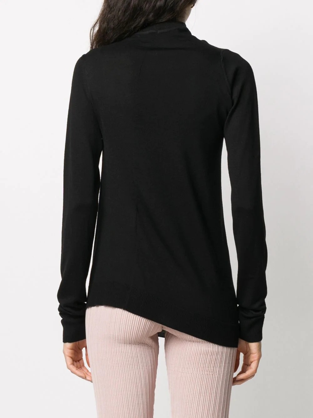 asymmetric draped high-neck jumper - 4