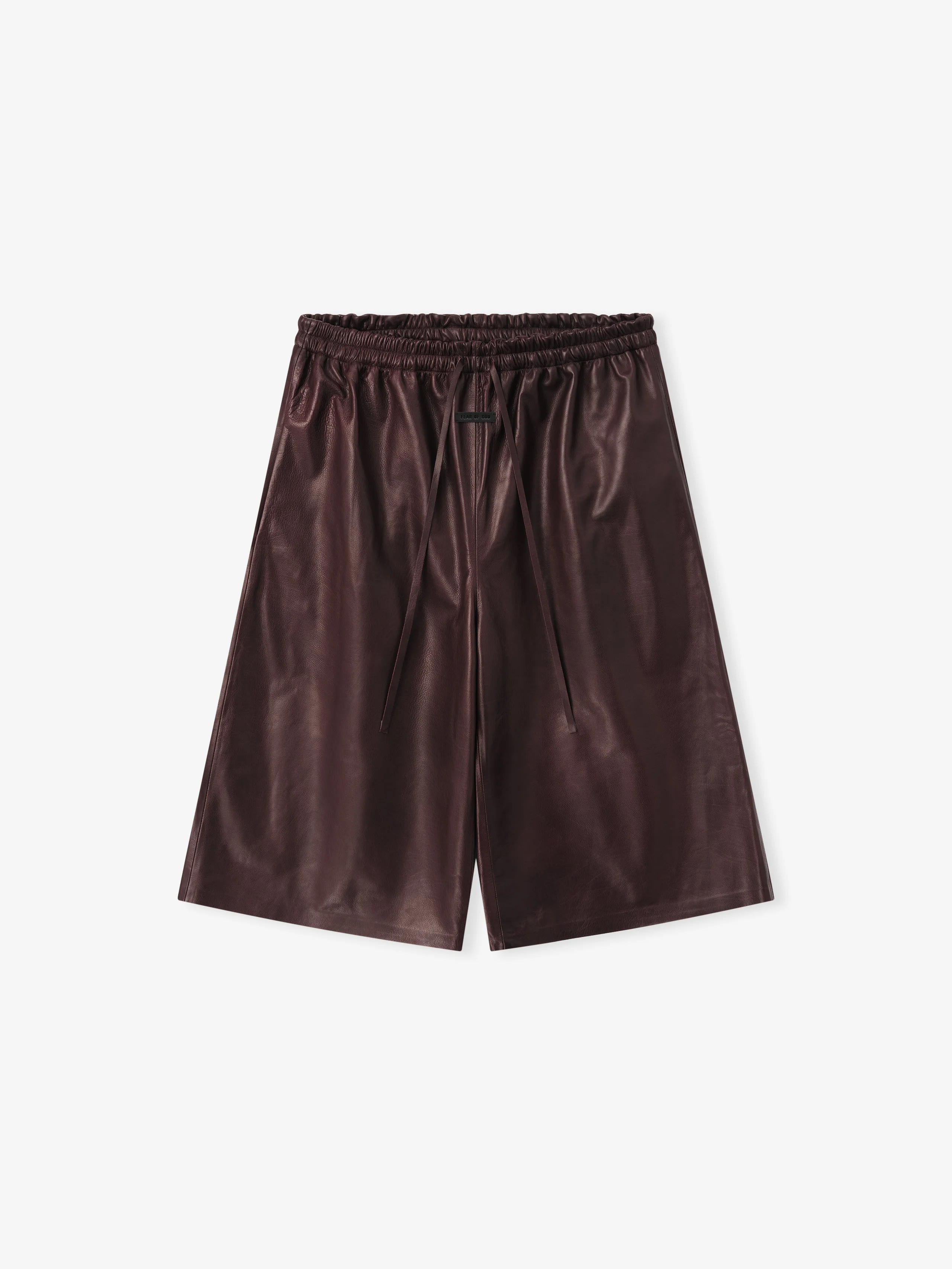 Womens Leather Drawstring Shorts - 1