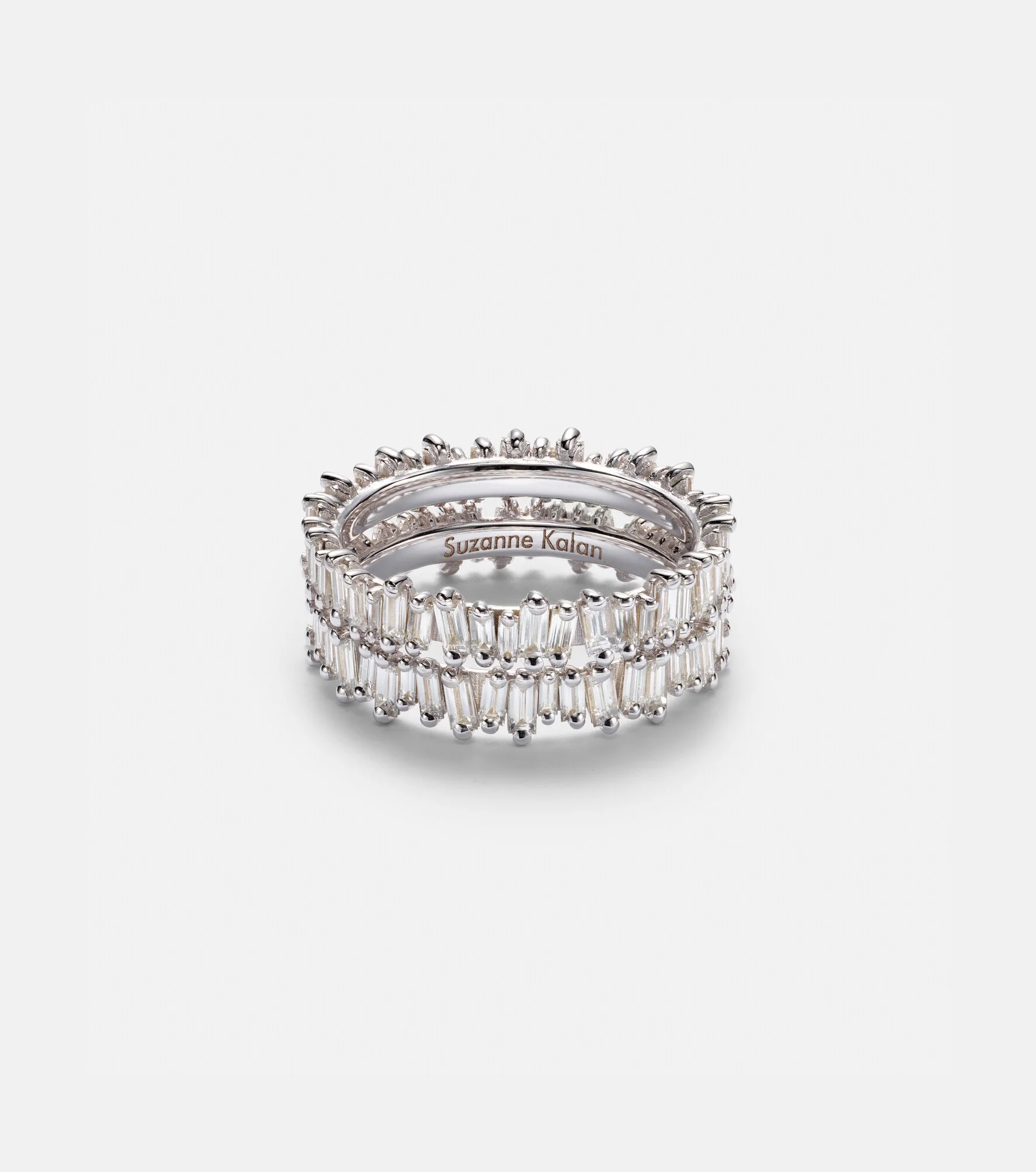 Midi 18kt white gold tech ring jackets with diamonds - 1