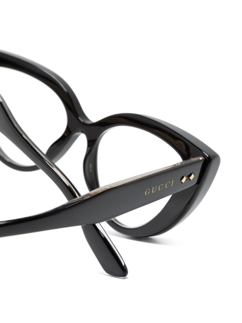 logo-engraved cat-eye glasses 3