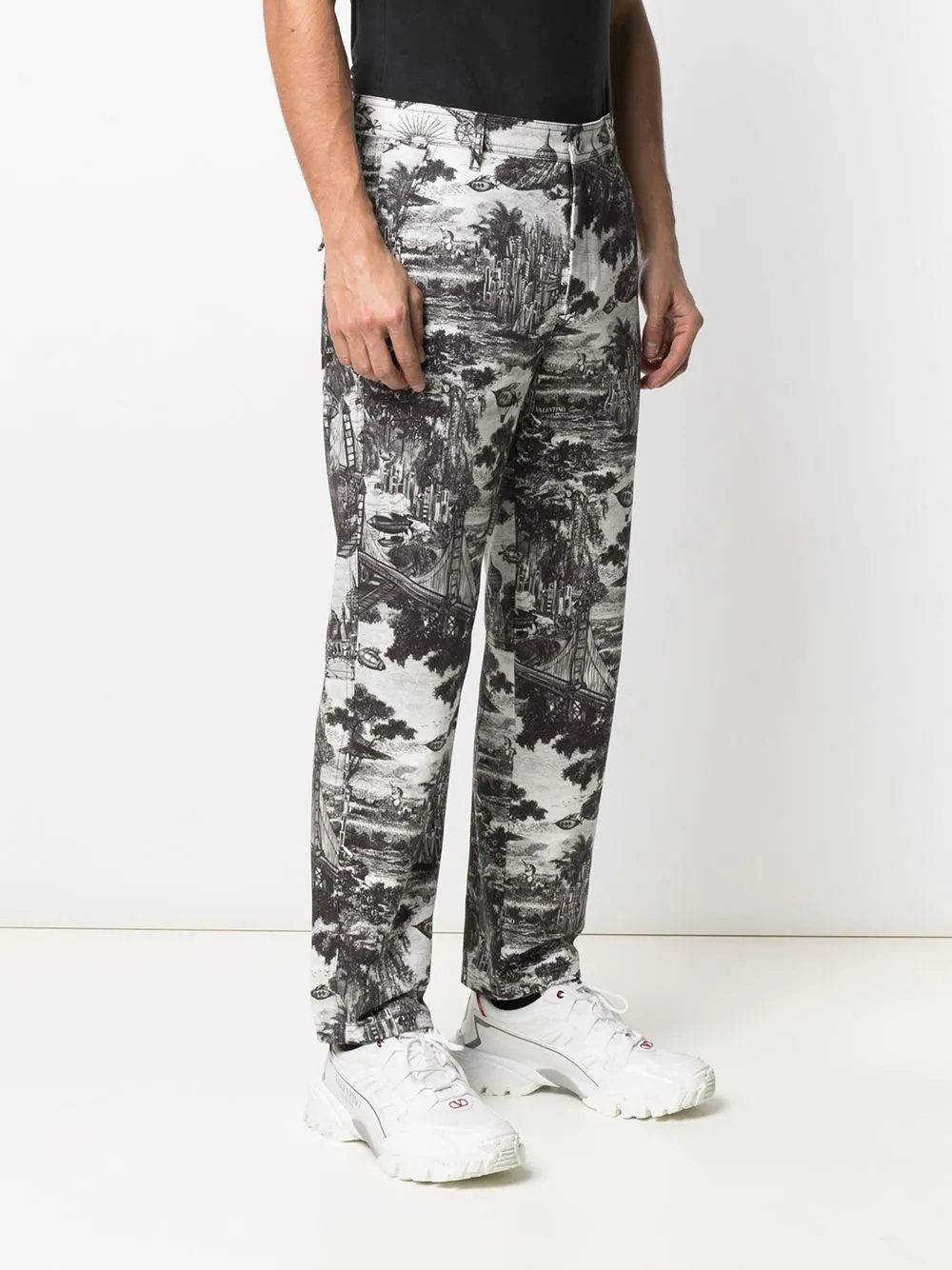 graphic-print straight-leg trousers - 3