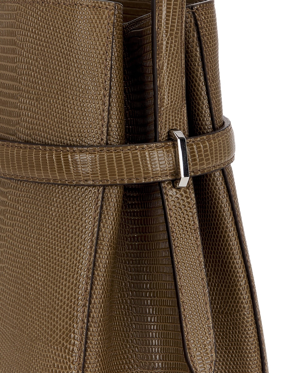 Belted Lizard Embossed Bucket Bag - 6