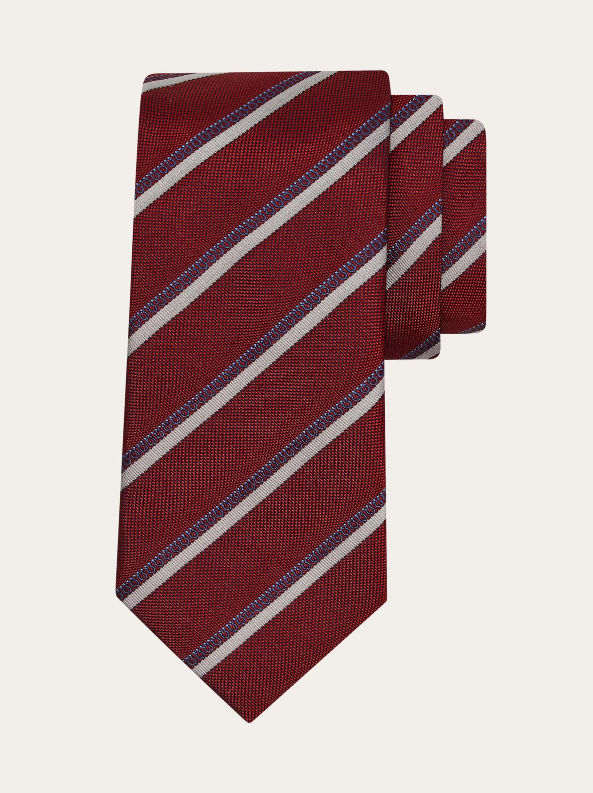 Regimental jacquard silk tie - 1