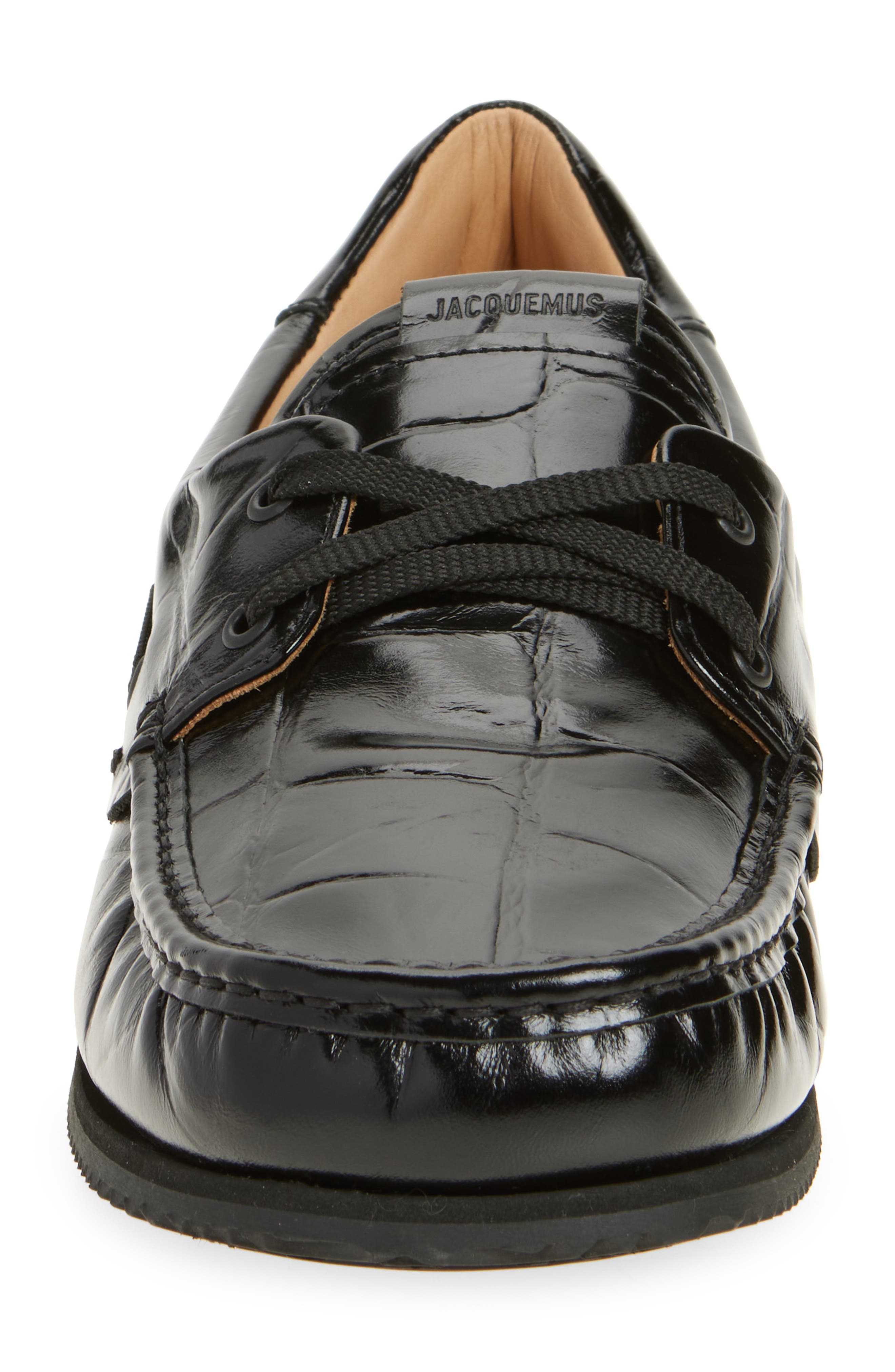 Jacquemus The Batto Boat Shoe in Black 990 at Nordstrom - 4