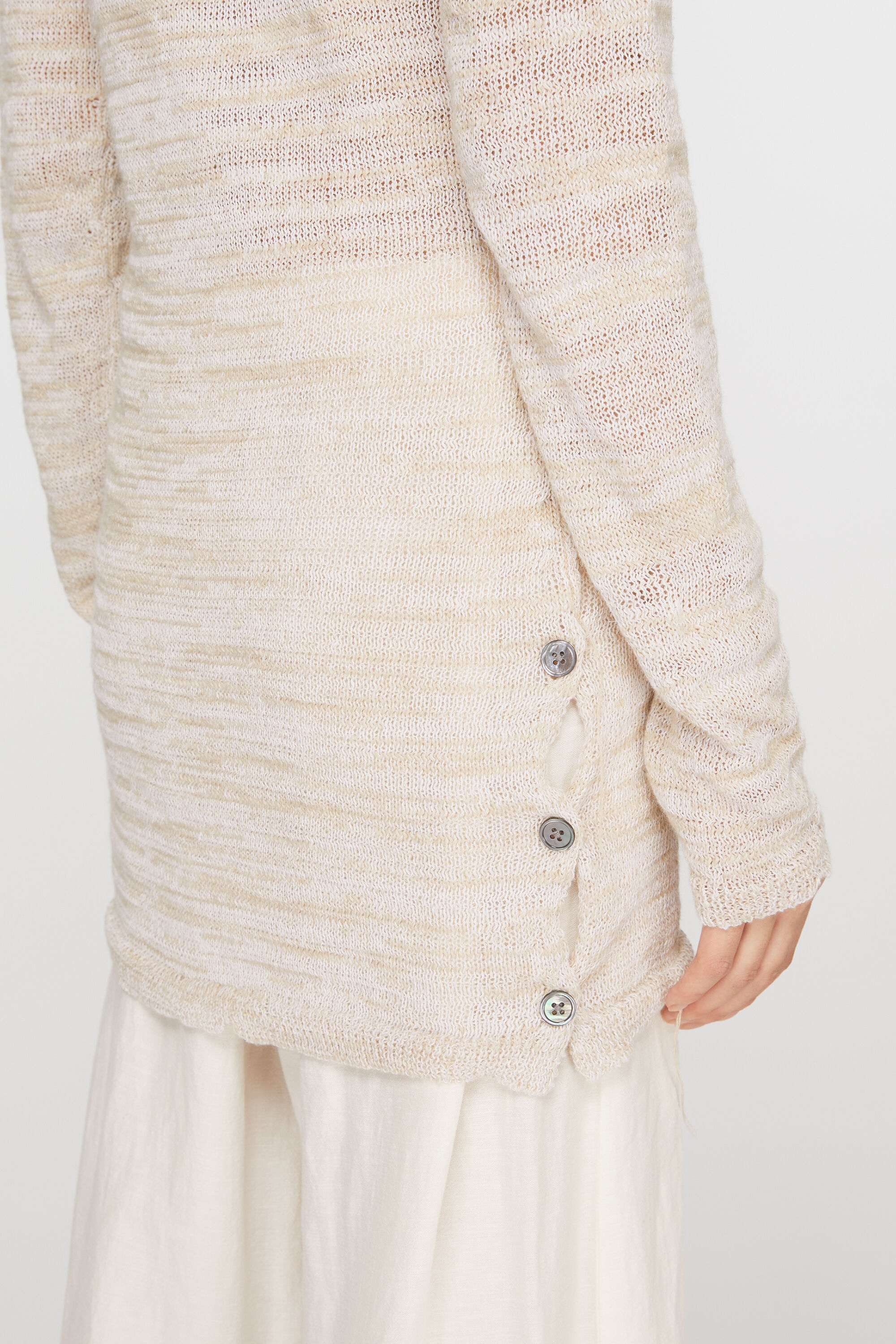 Crew neck knit top - Off white - 4