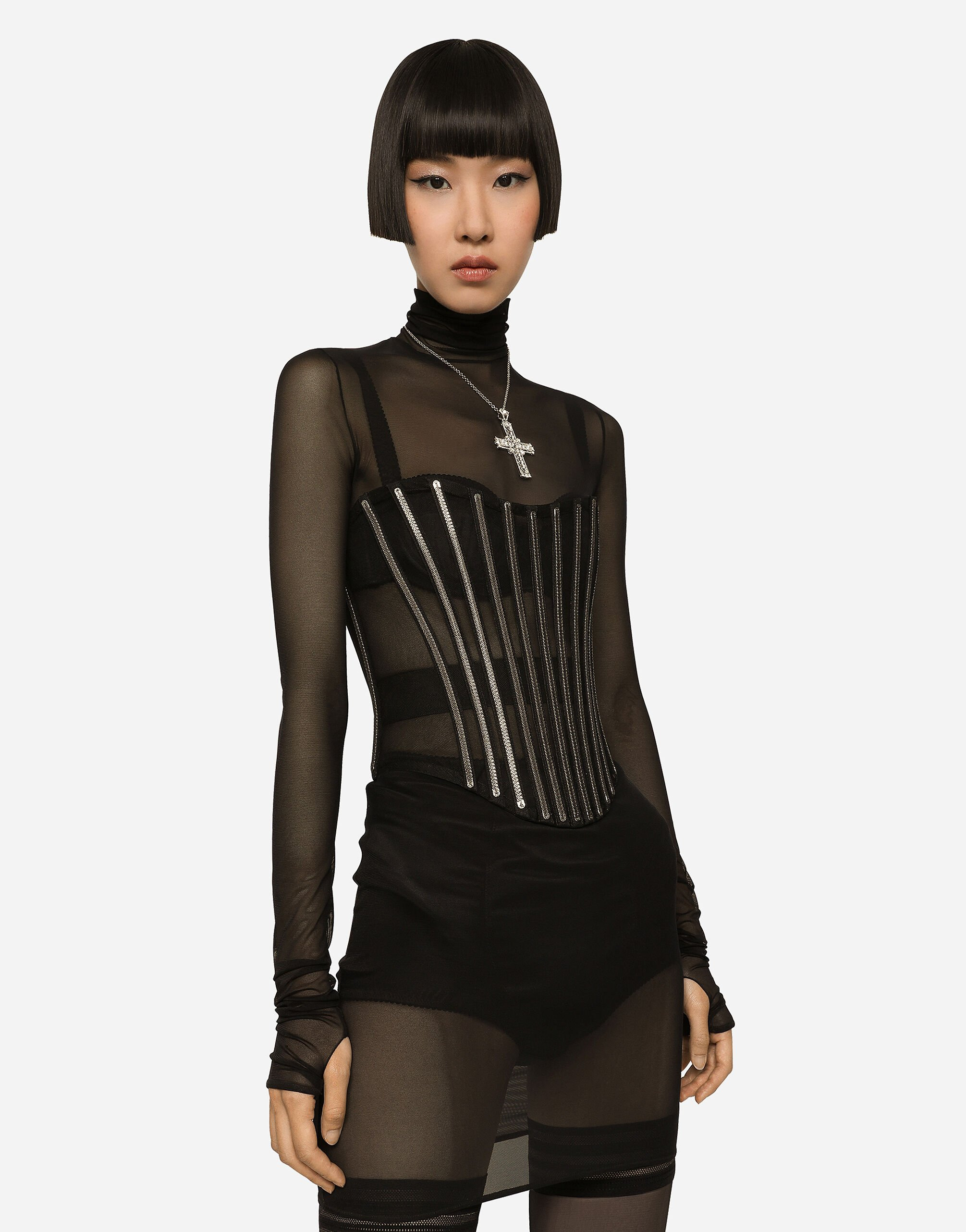 Tulle corset belt with boning - 4