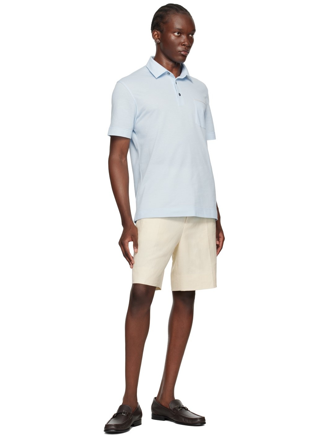 Blue Cotton Polo - 4