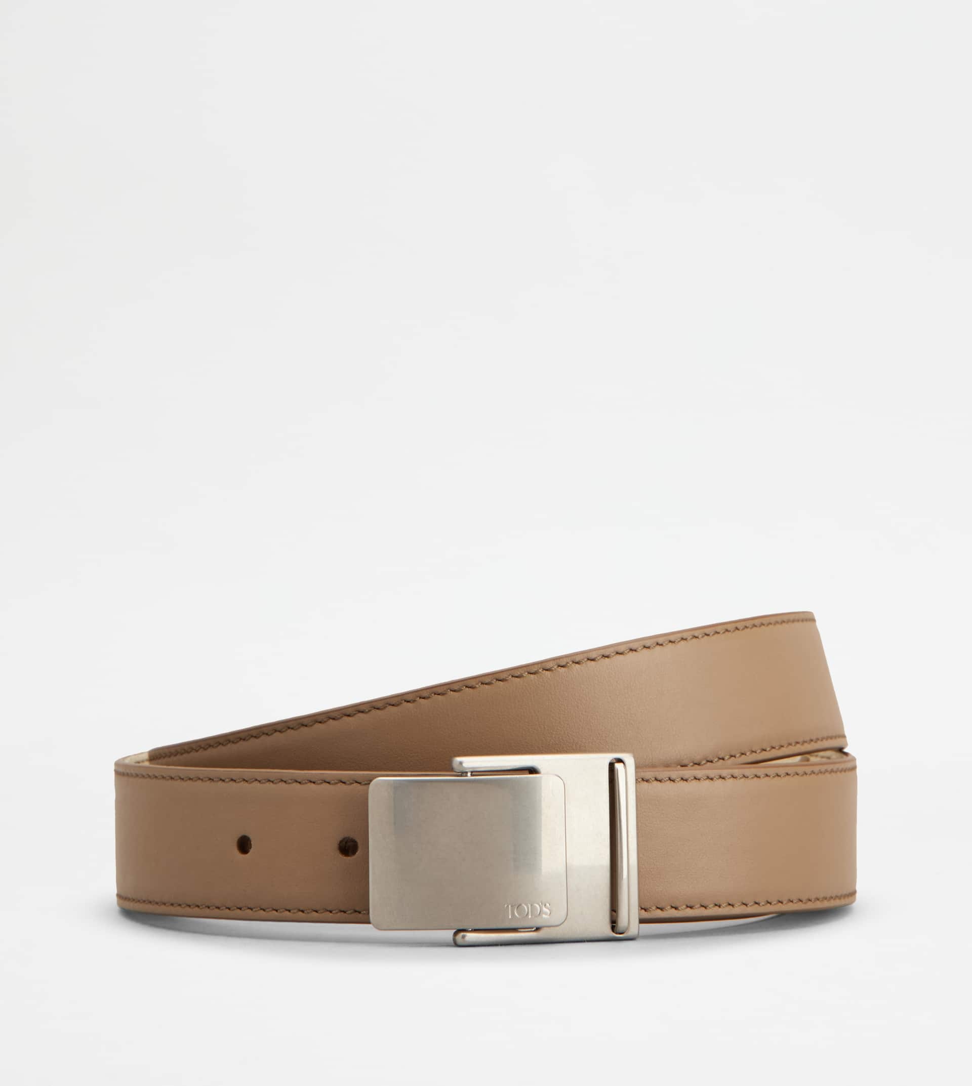 BELT IN LEATHER - BEIGE - 1