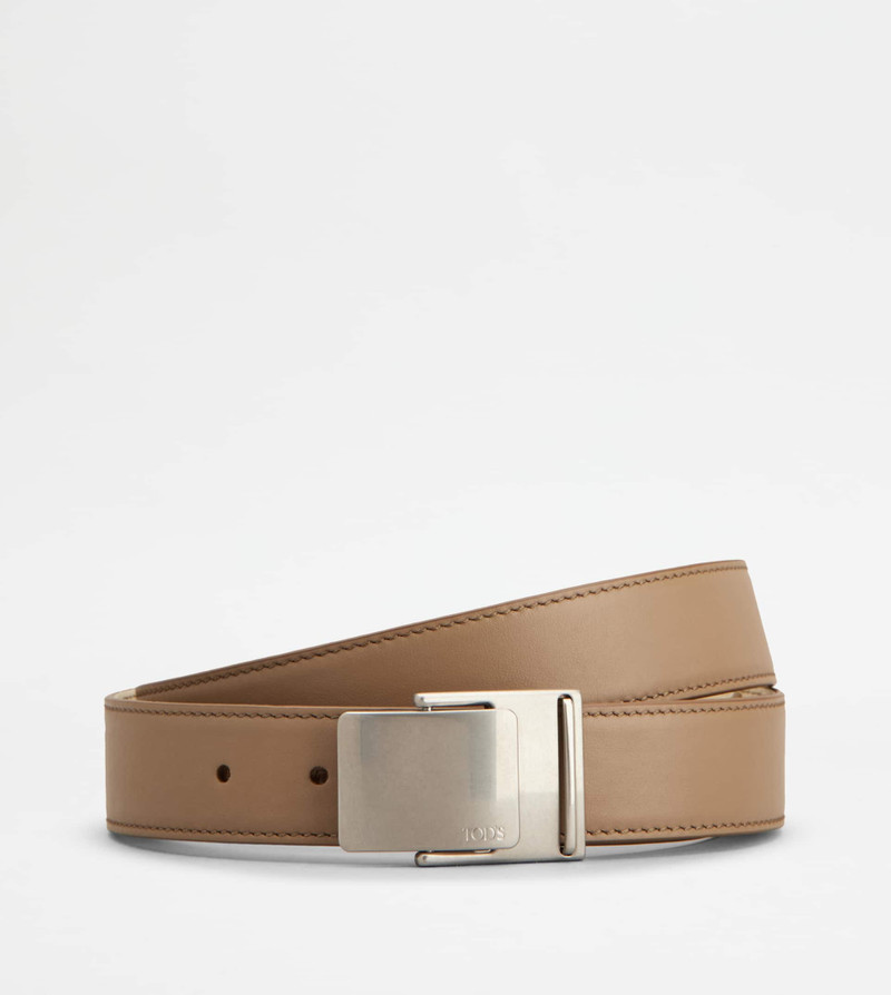 BELT IN LEATHER - BEIGE 1