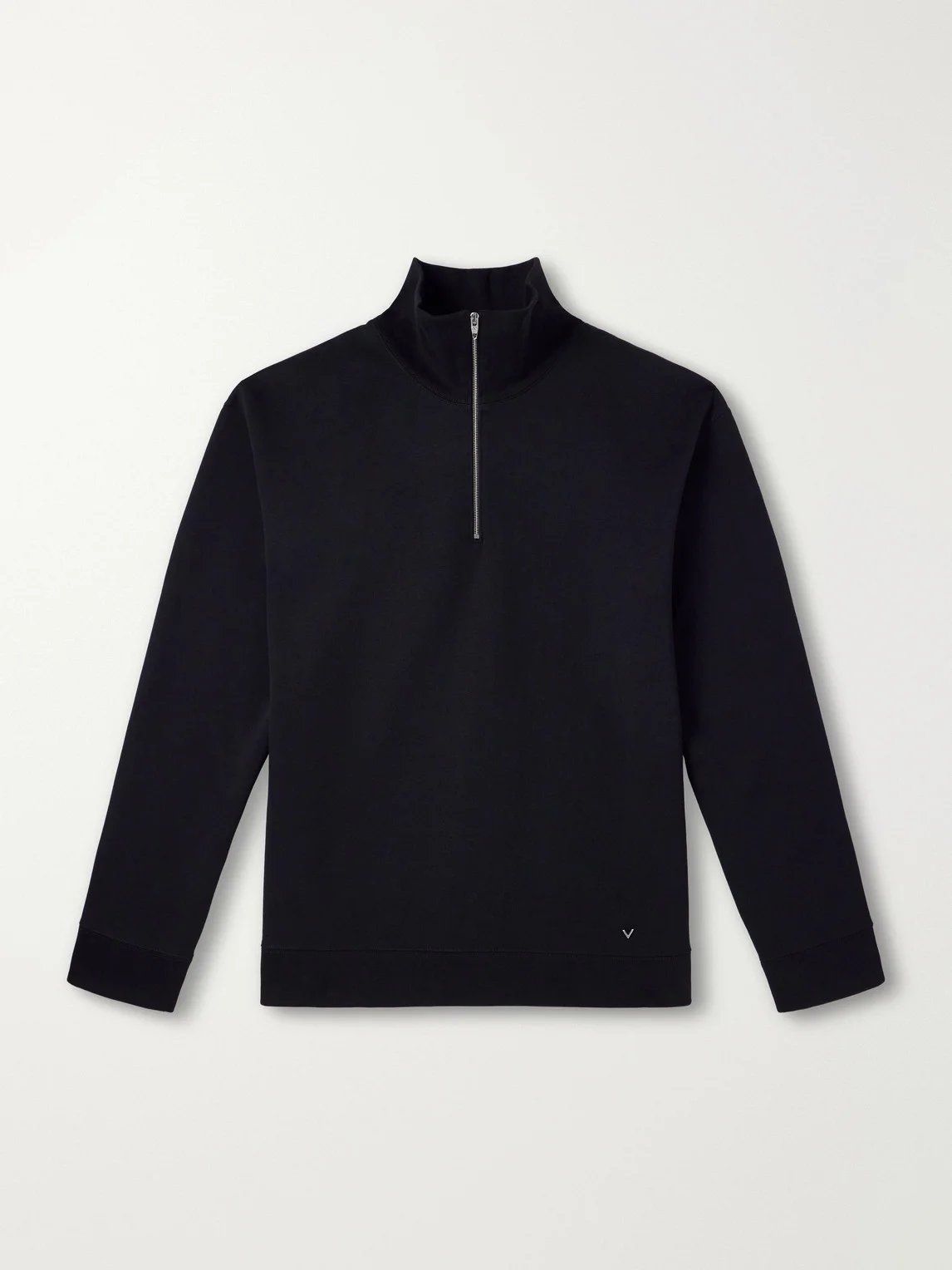Cotton-Blend Jersey Half-Zip Sweatshirt - 1