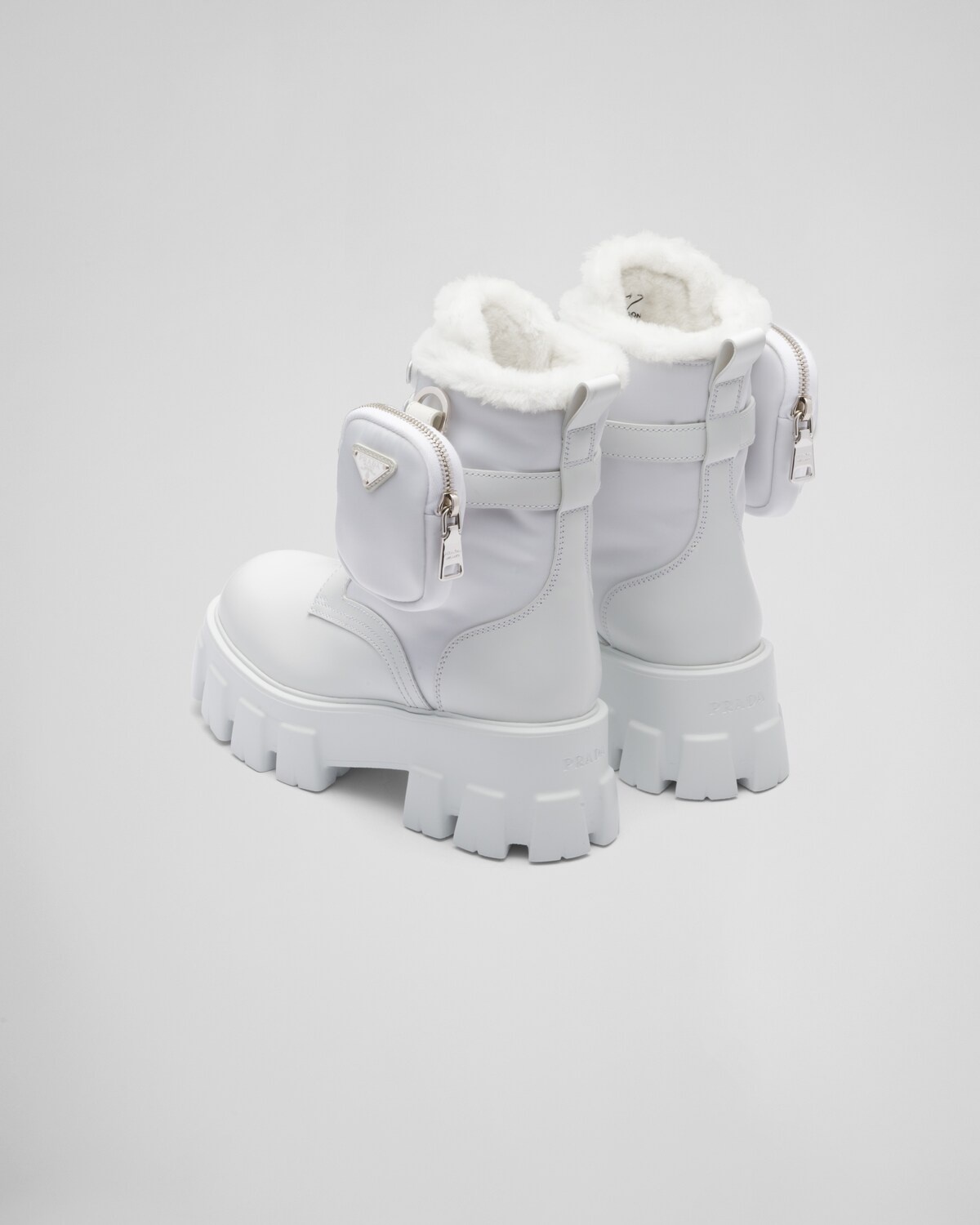 Monolith leather and nylon biker boots - 3
