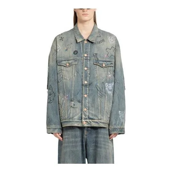 Balenciaga Graffiti Denim Jacket 'Light Blue' 721708TOW664036 - 1