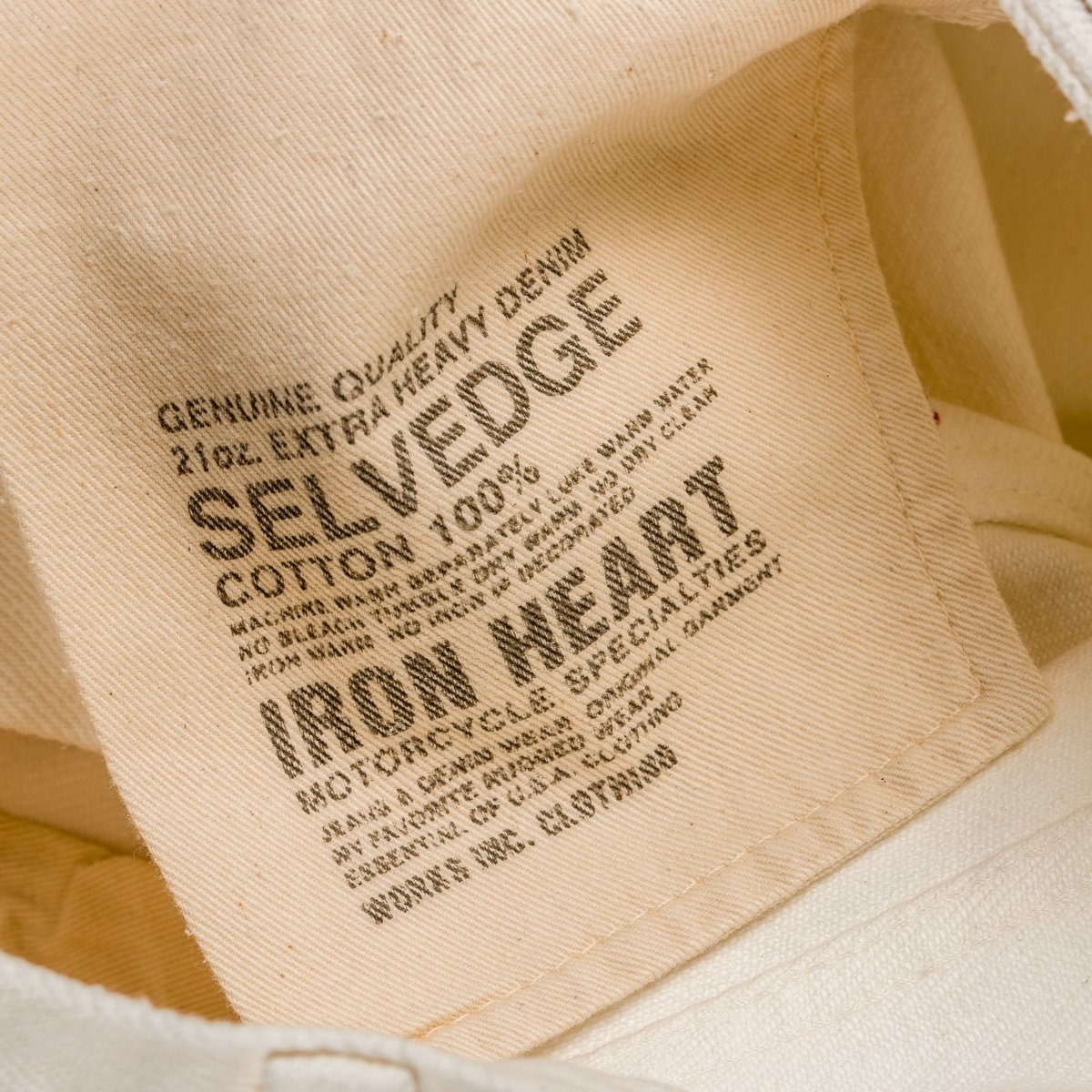 IH-666S-WH 21oz Selvedge Denim Slim Straight Cut Jeans - White - 13