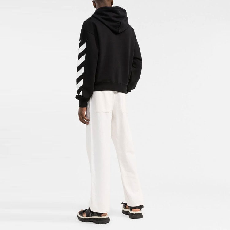 Off-White SS22 sleeve White Stripe Pullover Ordinary Version Black OMBB037C99FLE0011001 - 4