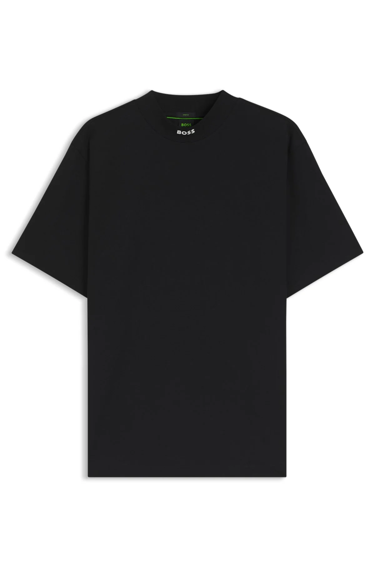RELAXED-FIT MOCK-NECK T-SHIRT IN STRETCH COTTON - 1