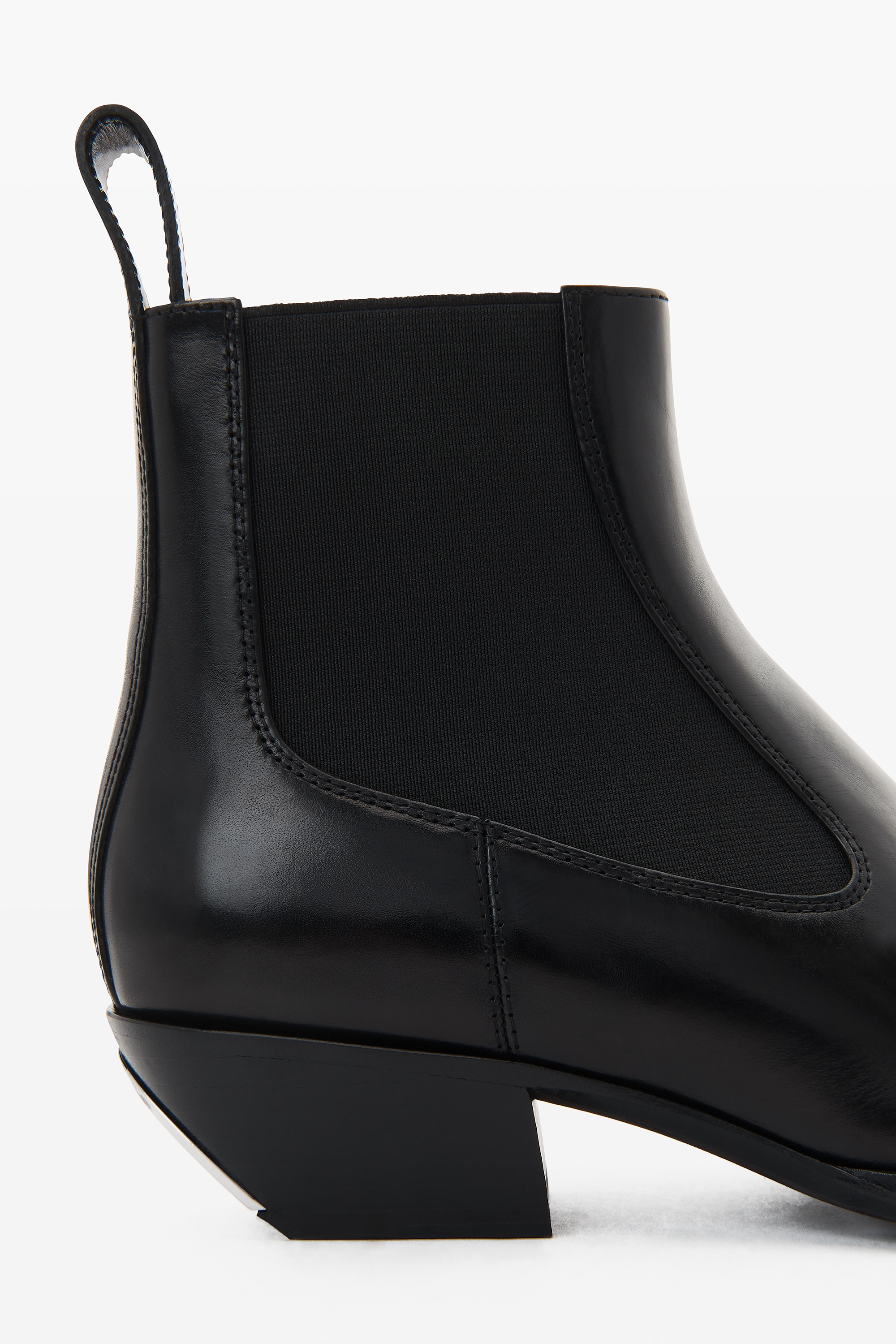 slick smooth leather  ankle boot - 3