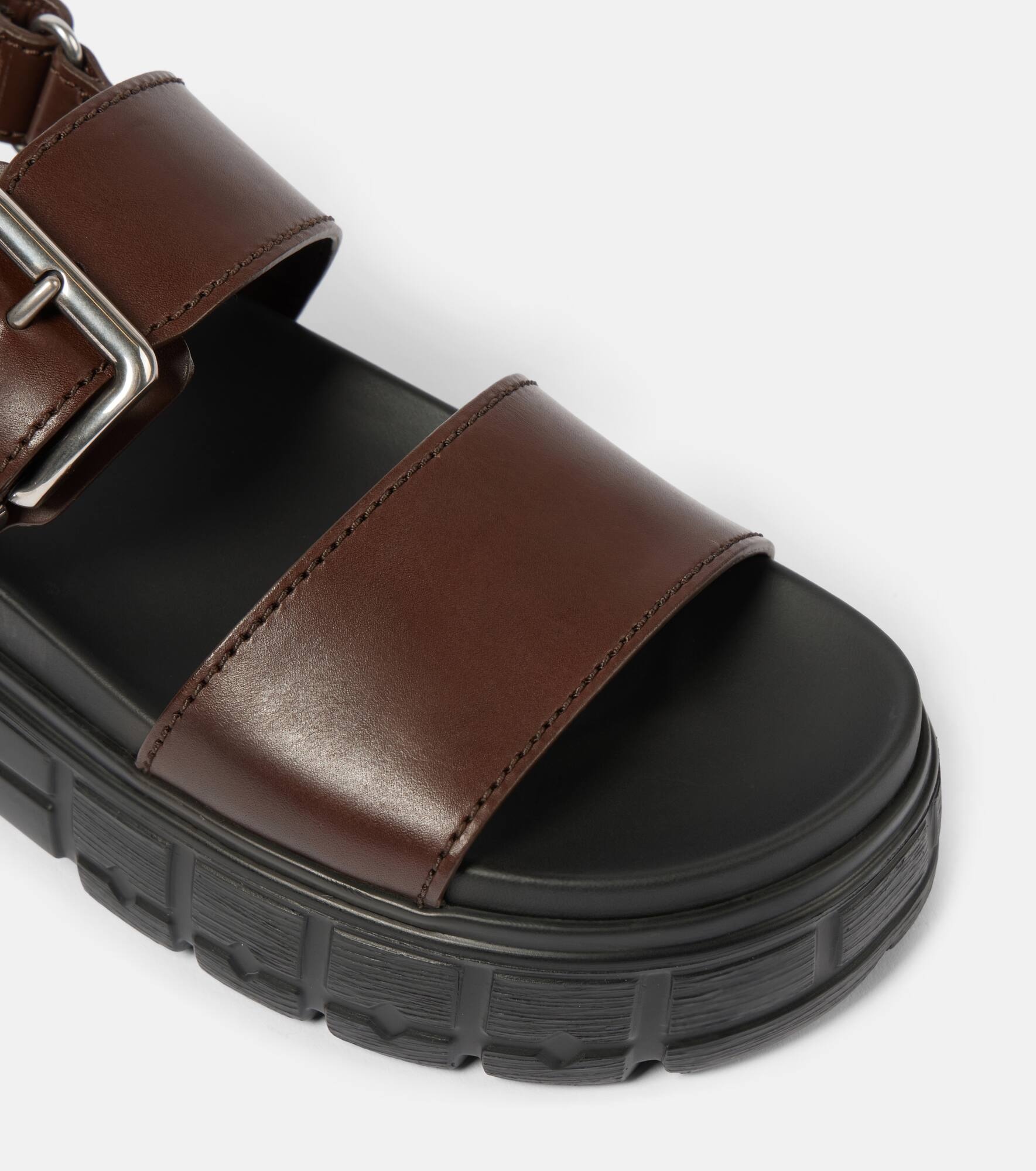 50 leather platform sandals - 6