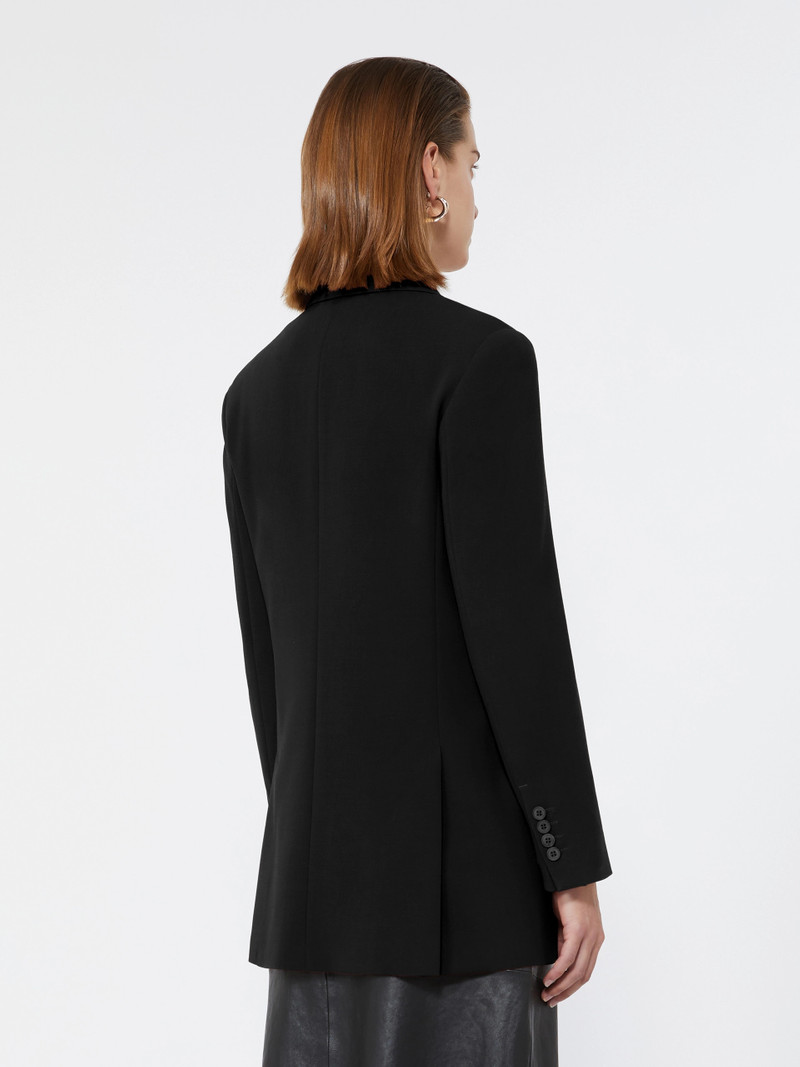 OSSO Double-breasted wool cady blazer - BLACK 4