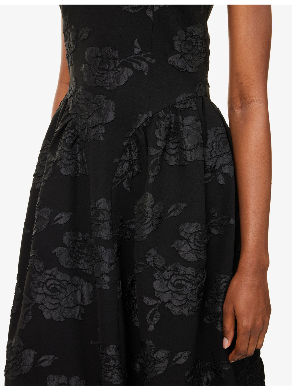 Lori Floral-Embroidered Woven Midi Dress - 5