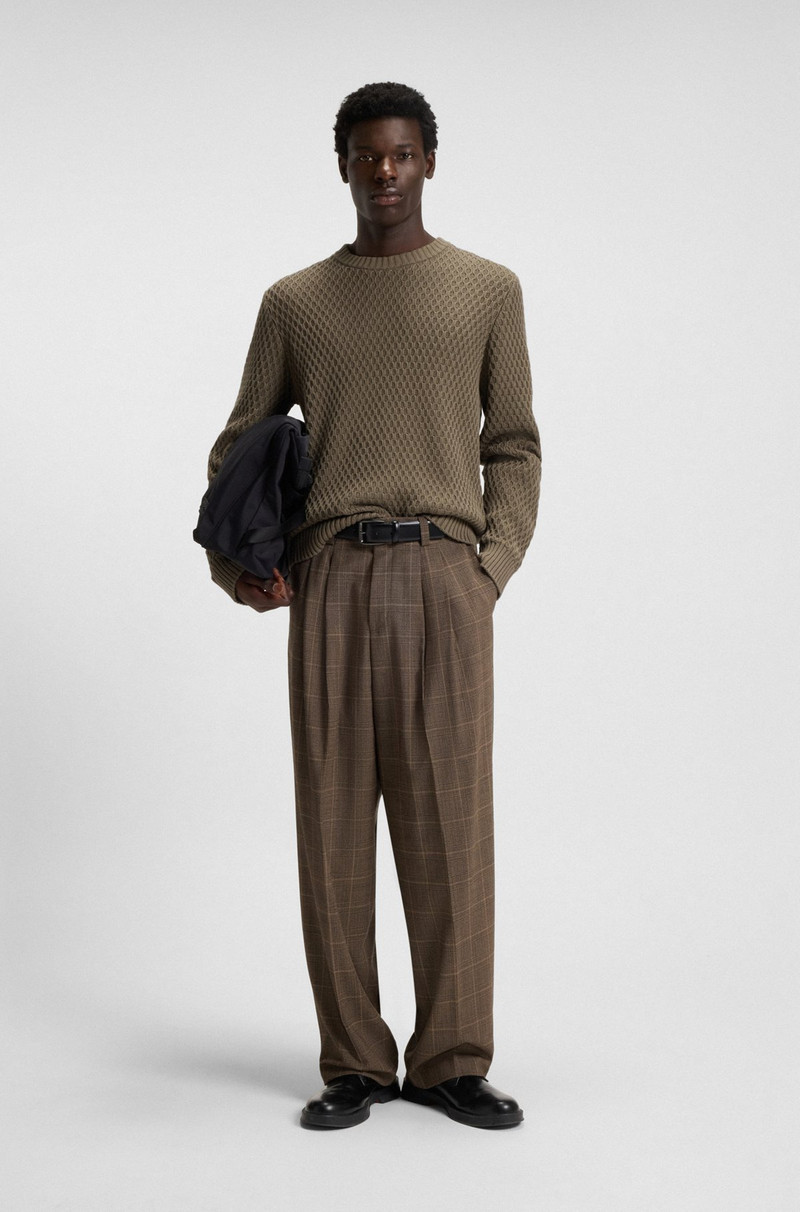 HUGO COTTON SWEATER WITH 3D KNIT STRUCTURE outlook