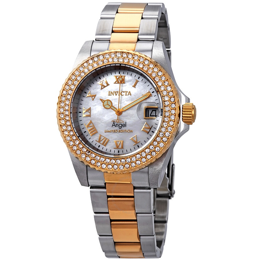 Invicta - Invicta Angel Mother of Pearl Dial Ladies Two Tone Watch 24616 - 1