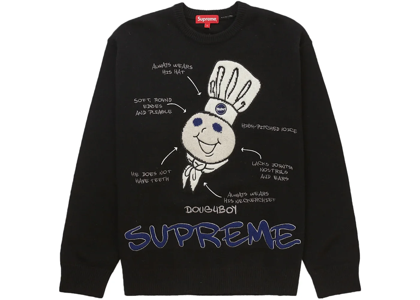 Supreme Doughboy Sweater Black - 1
