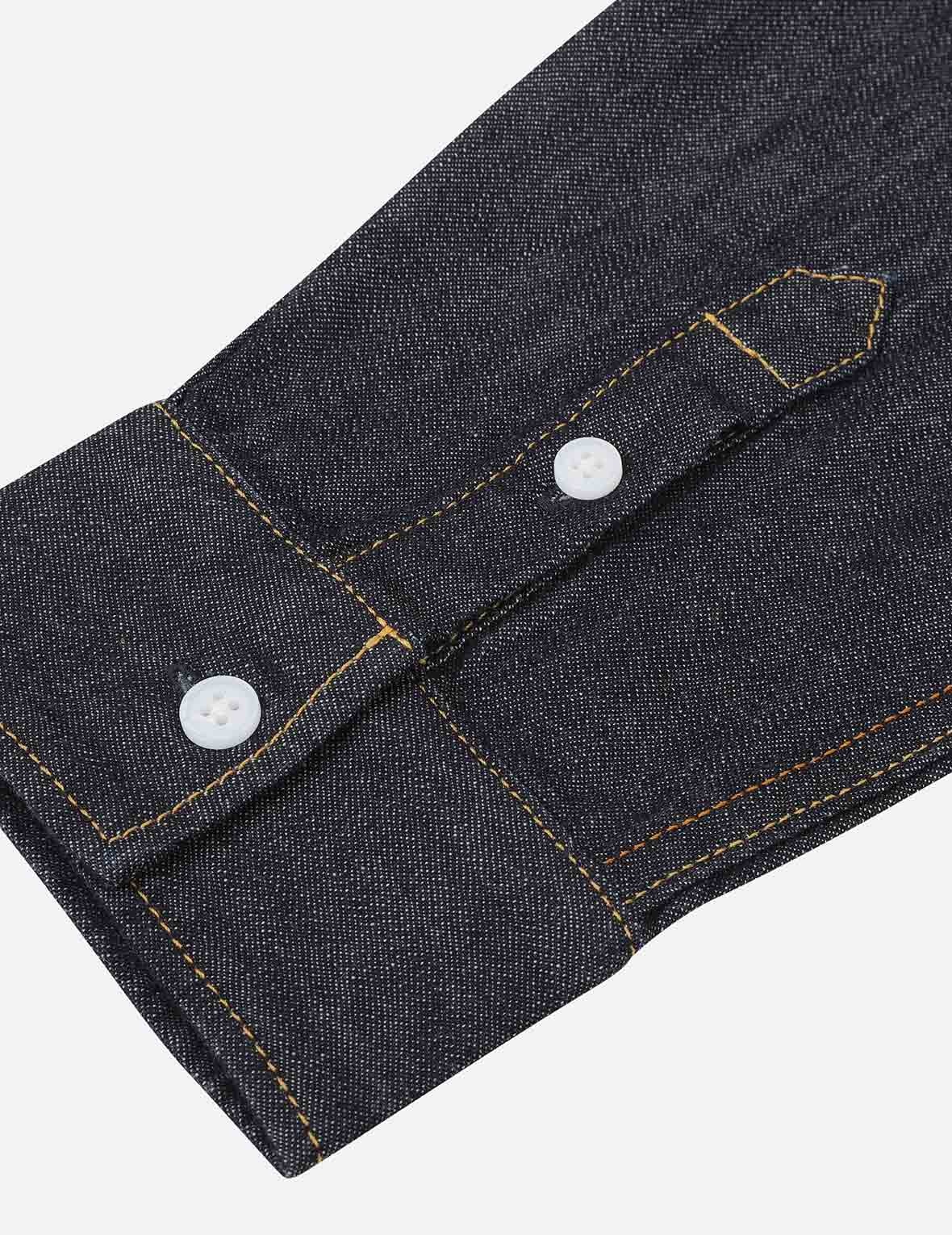 BROCADE KAMON PRINT DENIM SHIRT - 10