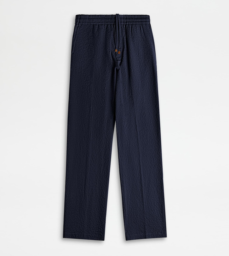 PANTS IN SEERSUCKER COTTON - BLUE 1