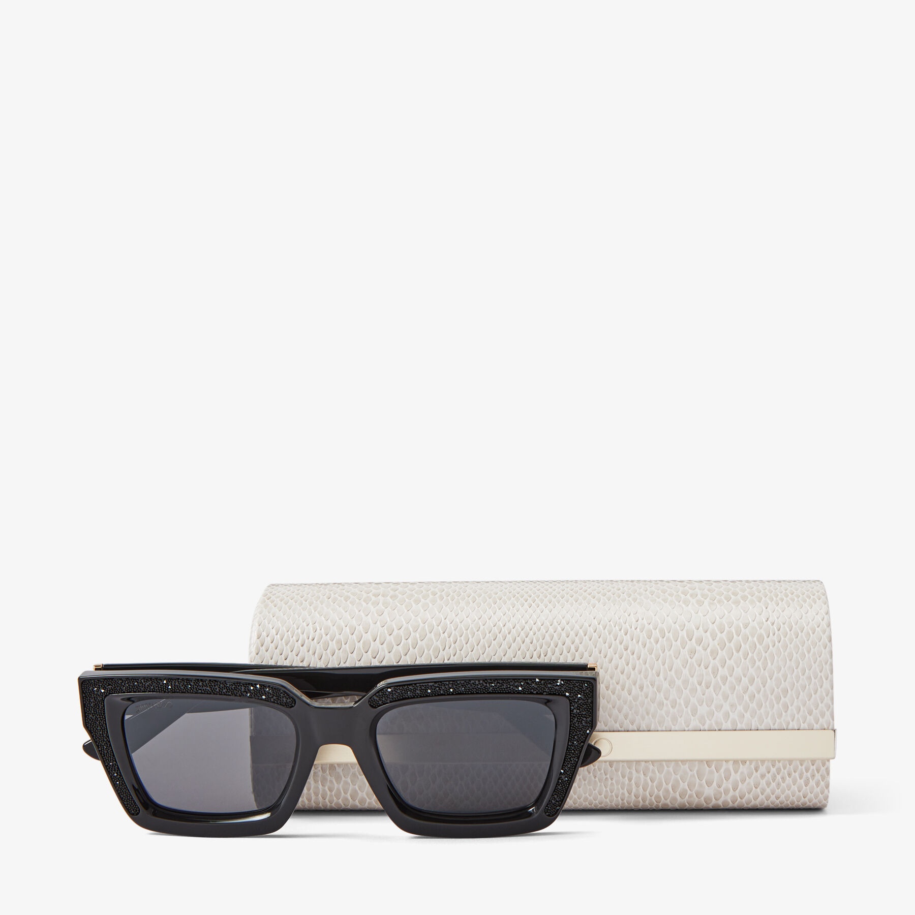 Megs
Black Square Frame Sunglasses with Swarovski Crystals - 4