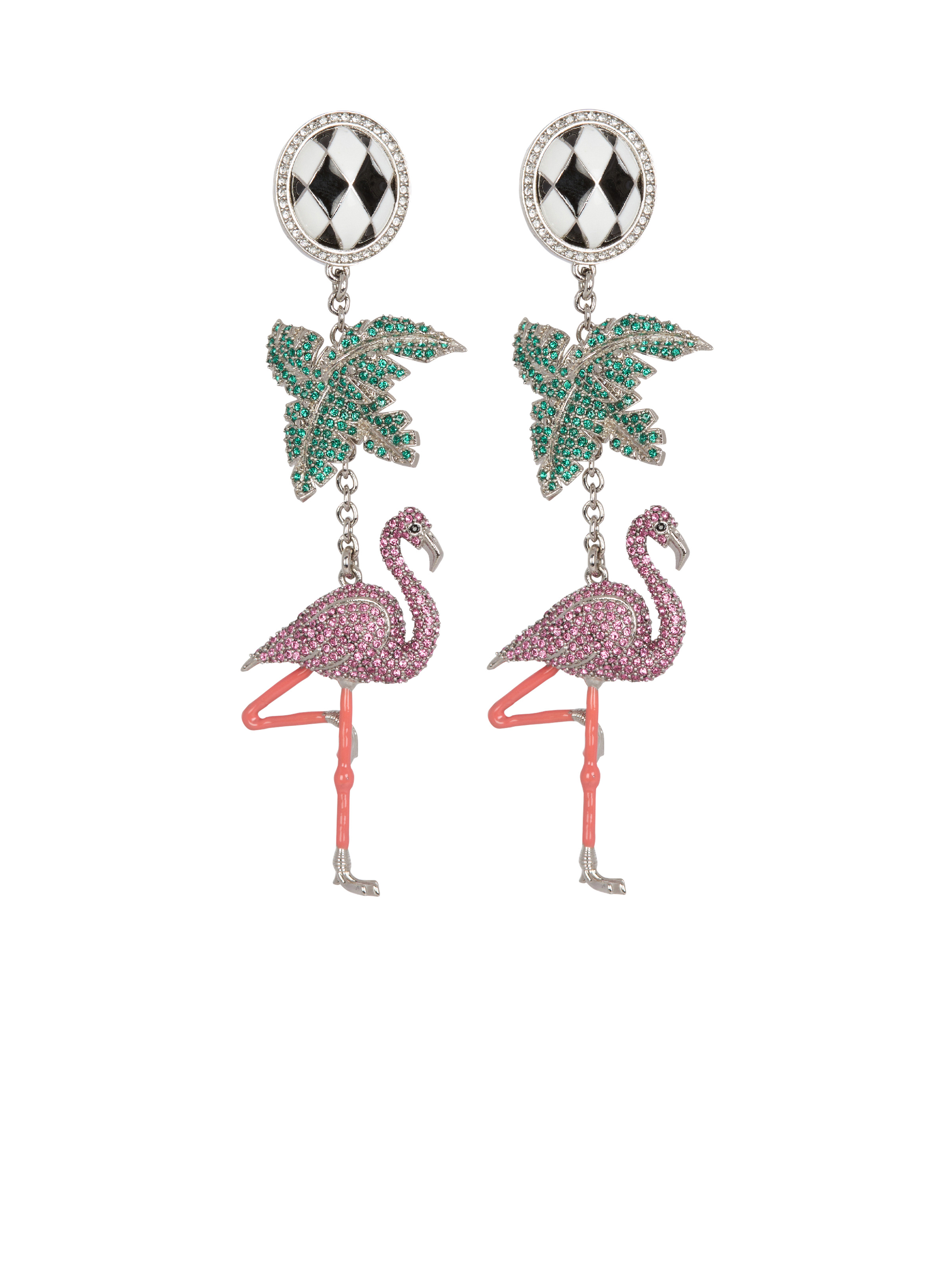 Flamingo pendant earrings - 1