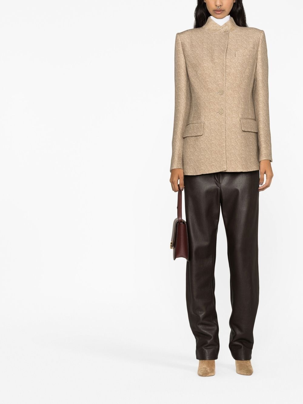 tailored button-fastening jacket - 2