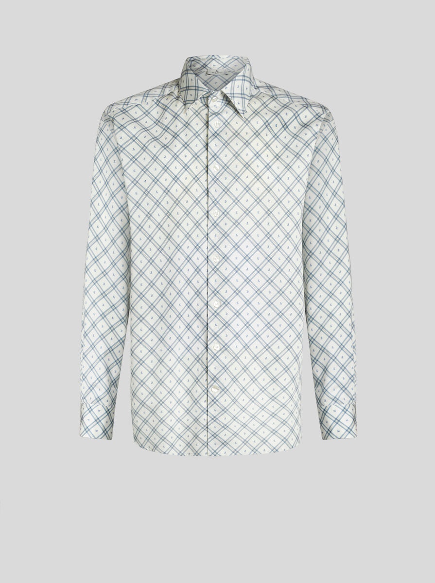 MICRO-PAISLEY AND CHECK SHIRT - 1
