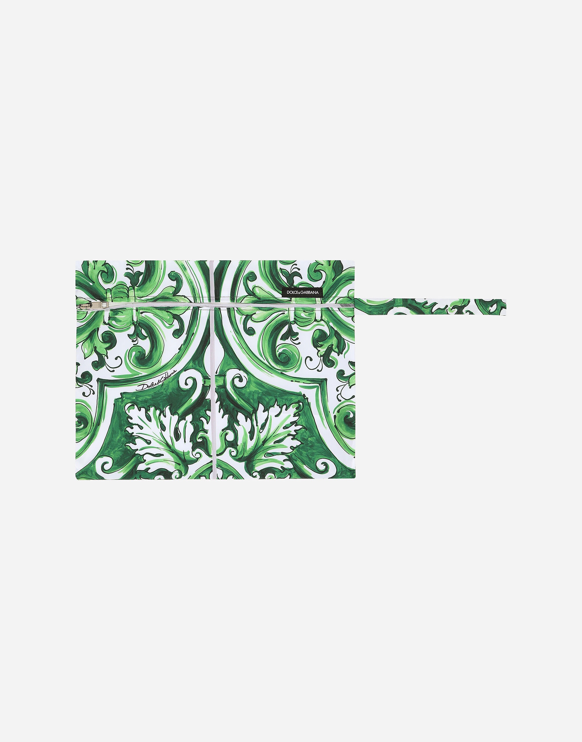 Mid-length majolica-print swim trunks - 4
