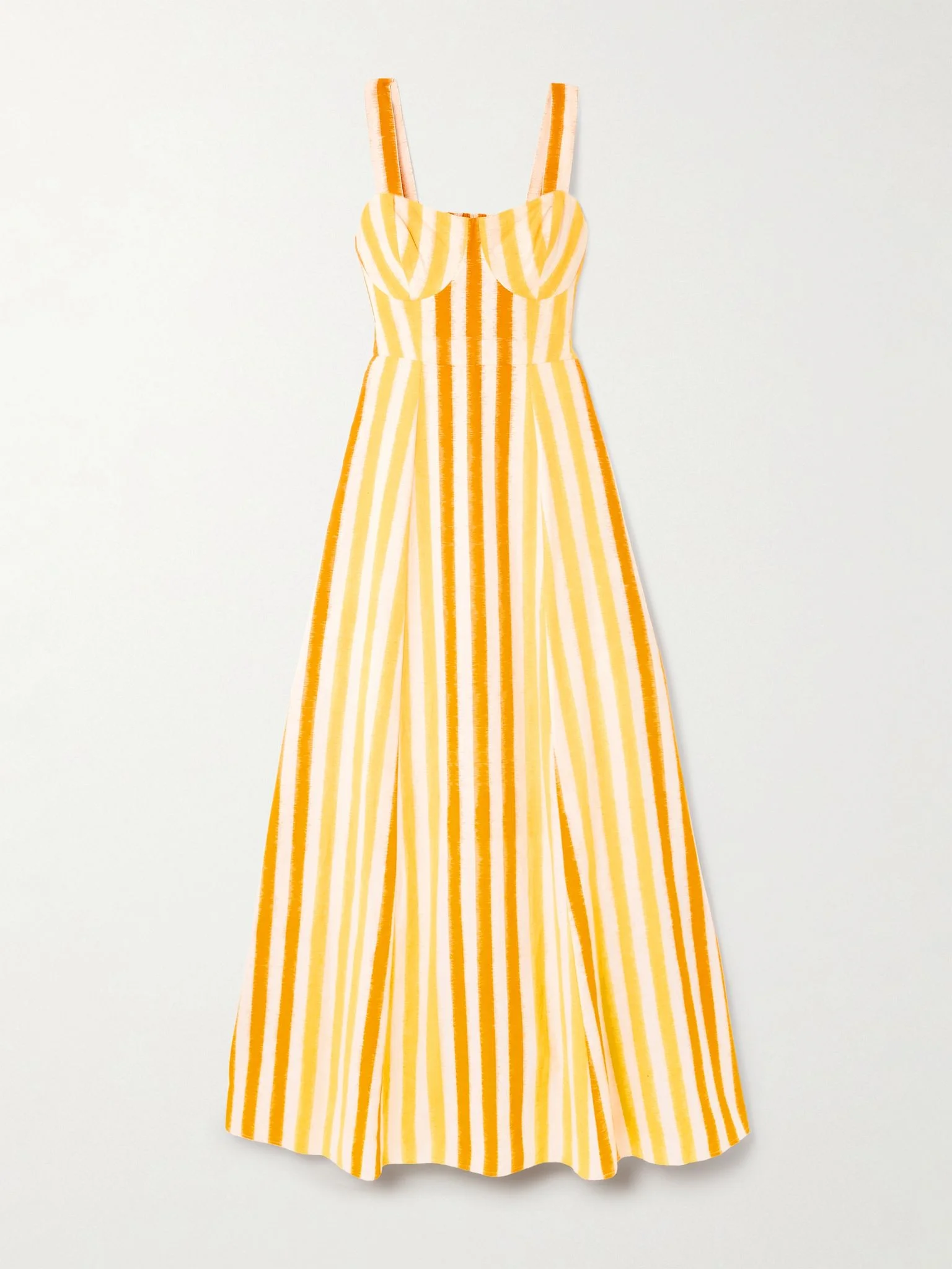 Azzurra striped cotton maxi dress Yellow - 1