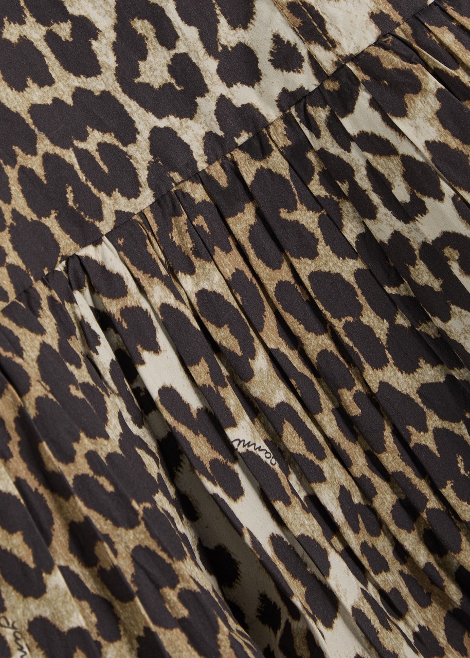 Ganni Leopard-print Cotton-poplin Mini Dress - 5