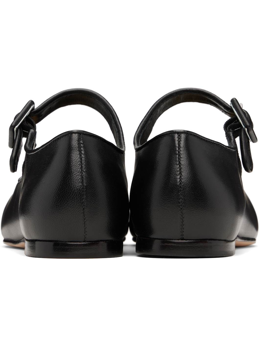 Black Mary Jane Pointe Ballerina Flats - 2