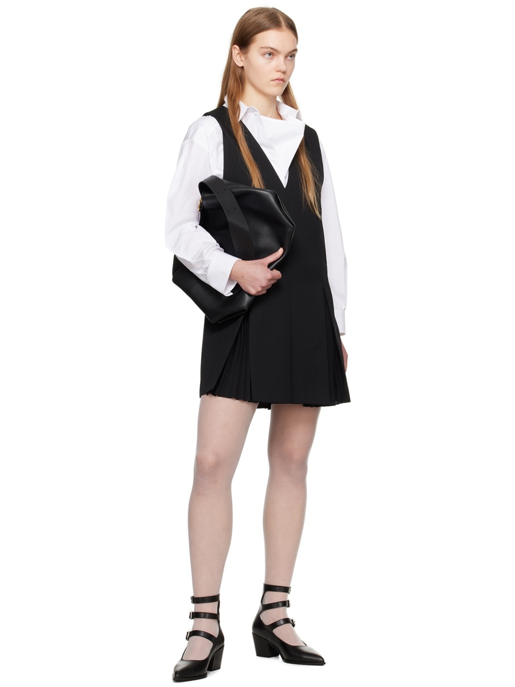 Black V-Neck Minidress - 4