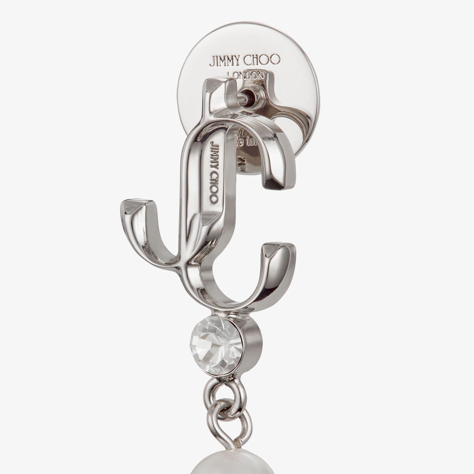 Pearl Drop Earring
Silver-Finish Metal Pearl Drop Earrings with Crystals - 4