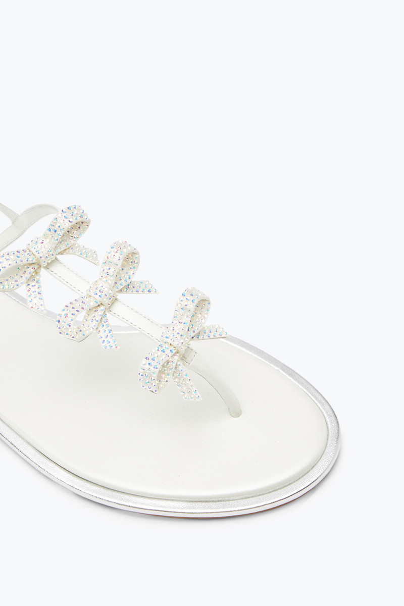 Caterina White Thong Sandal 10 4