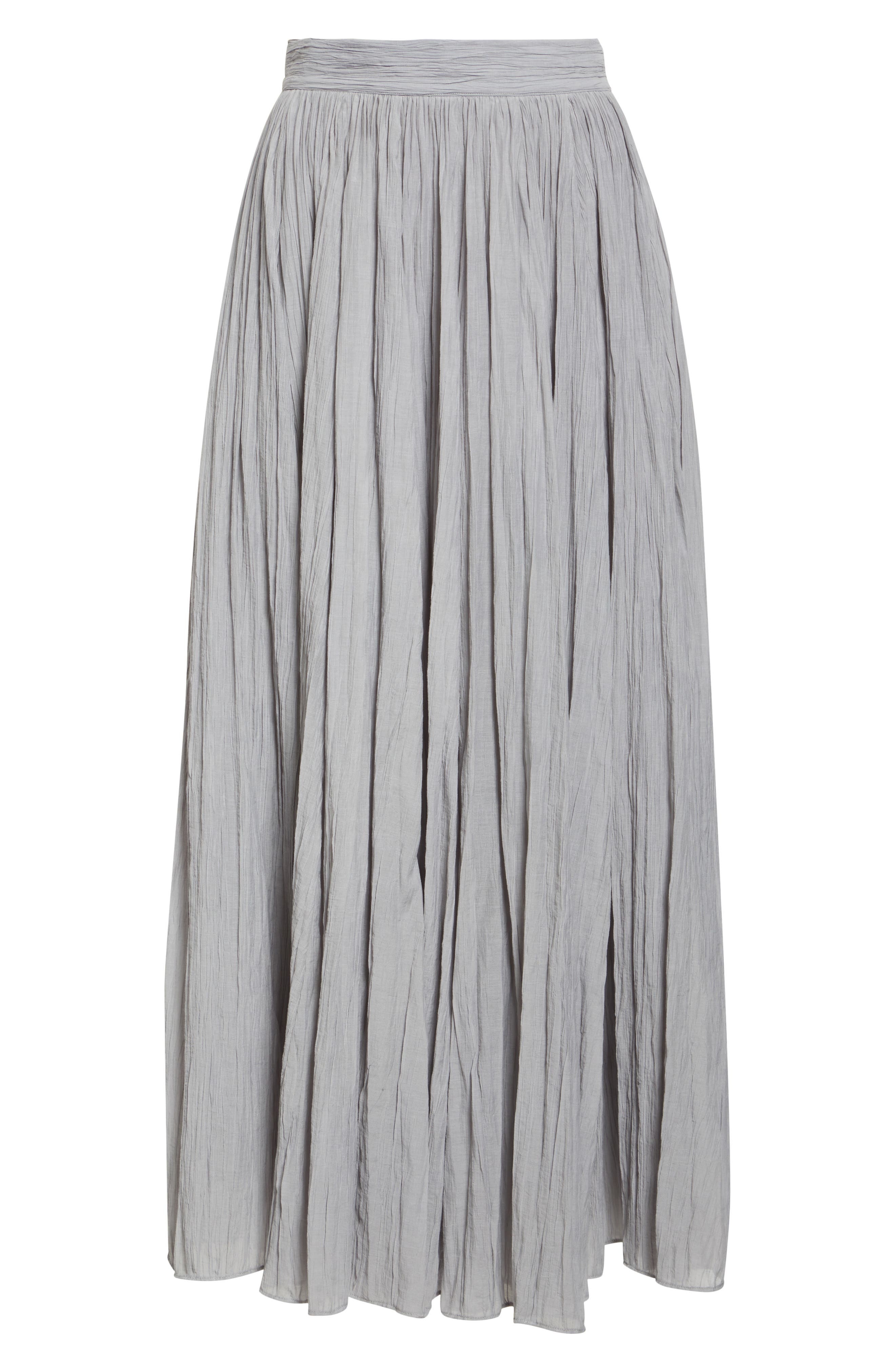 TOTEME Semisheer Plissé Maxi Skirt in Pale Grey at Nordstrom - 5